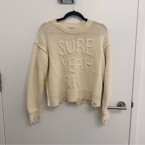 Wildfox Cream Textured Sweater